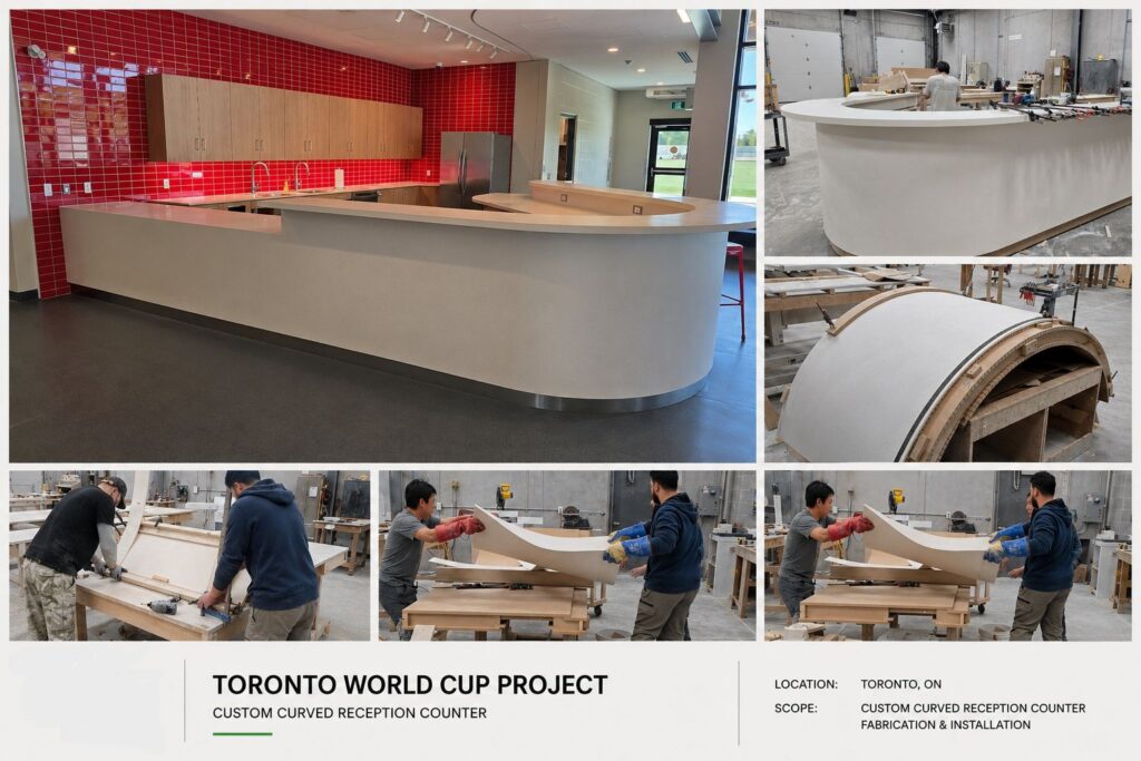 The Professional Elite Stone team working on the countertop fabrication and custom installation process.